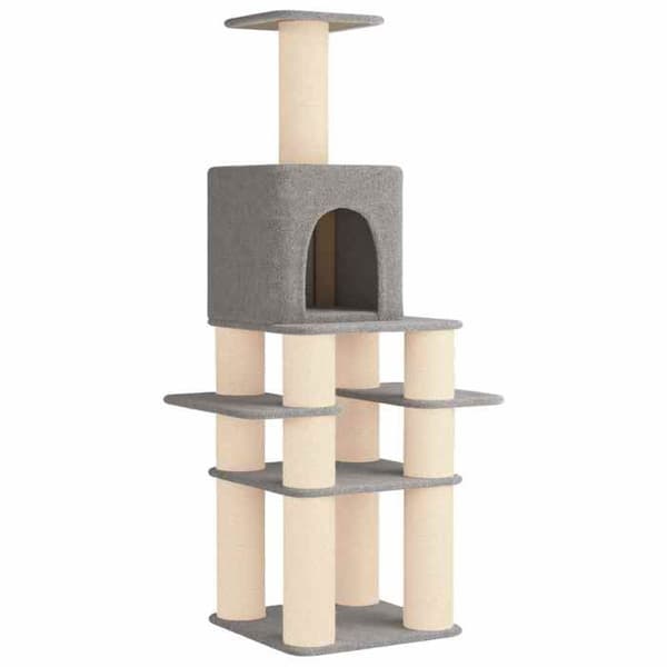 Maison Exclusive - Kattträd med sisal klöspinnar Ljusgrå 180 cm