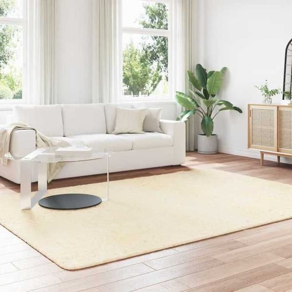 Tæppe Shaggy - MAISON EXCLUSIVE - NAVARRA - creme - 200x290 cm - skridsikkert polyester grädde
