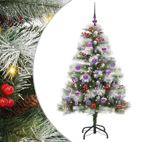 Kunstigt juletræ - EKSKLUSIV HUS - 150 cm - Grøn og hvid - Indbyggede LED - USB-forbindelse Grönt och vitt