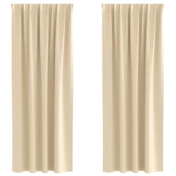 Mørklægningsgardiner - EKSKLUSIV HUS - 260 x 140 cm (2 stk) - Creme - Polyester - Blokerer 80–90% lys Grädde