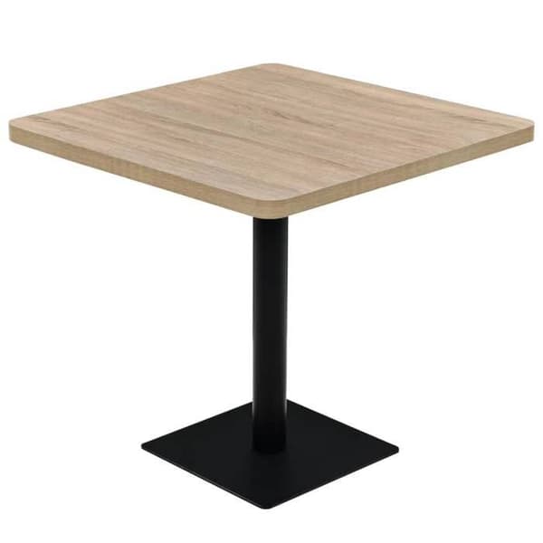 Maison Exclusive - Bistrobord MDF og stål Kvadratisk 80x80x75 cm Egetræ farve