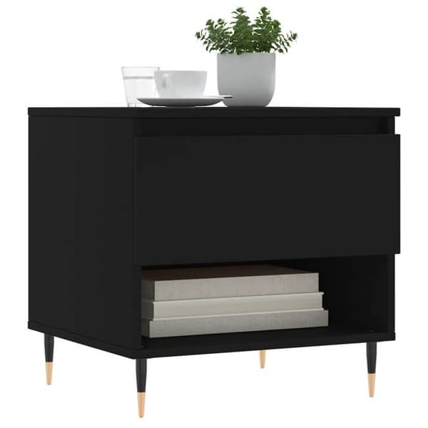Maison Exclusive - Sort sofabord 50x46x50 cm i ingeniørtræ
