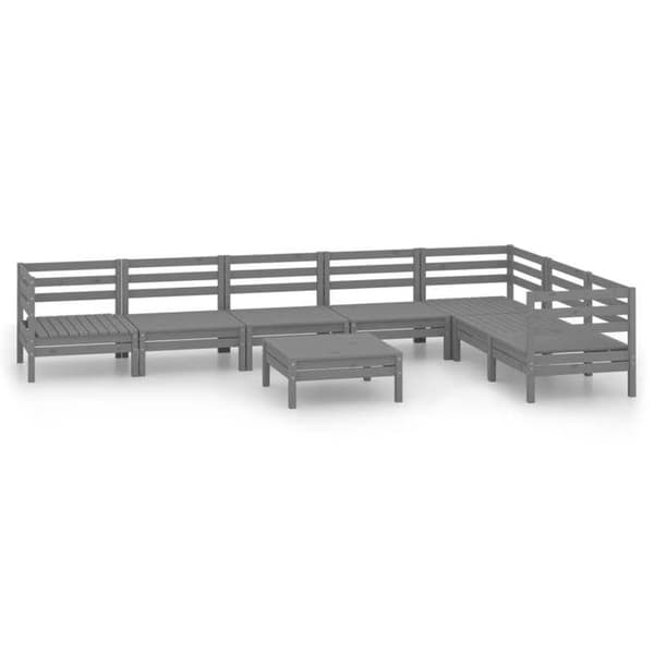 8-osainen puutarhakalustesarja - Maison Exclusive - Massiivipine - Modulaarinen - Harmaa grå