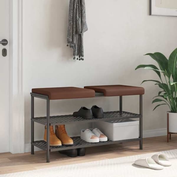 Maison Exclusive - Bænkpude 2 stk Kunstlæder Brun Dybde 35 cm
