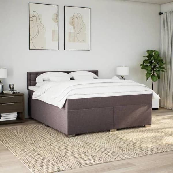 Maison Exclusive - Sengebund med lameller og madras Mørkebrun 180x200 cm