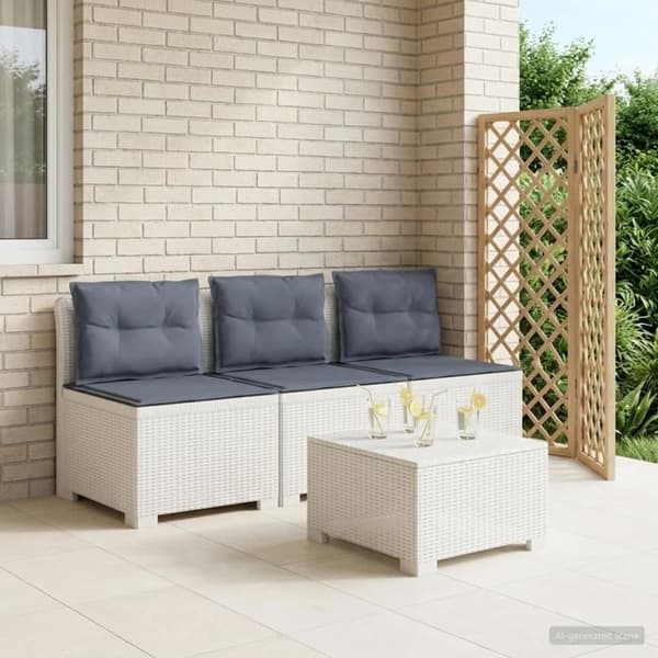 Havemøbel - EKSKLUSIVT HUS - Rattan-look - 3 pladser - Polypropylen - UV-bestandig Vit