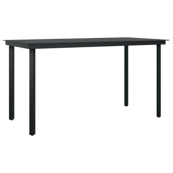 Maison Exclusive - 5 pc have spisebordssæt i sort polyrotin Svart