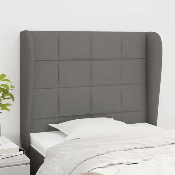 Maison Exclusive - Päätylevy korvilla Tummanharmaa 103x23x118/128 cm Kangas mörkgrå