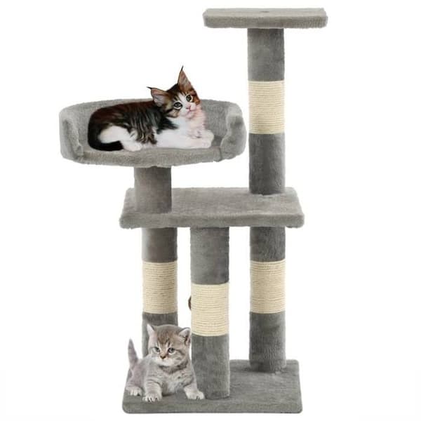 Maison Exclusive - Kattträd med sisal klöstrumpor 65 cm Grå grå