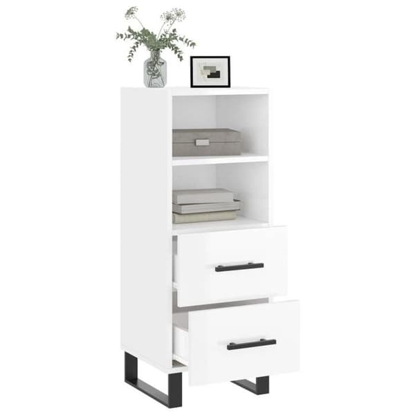 Maison Exclusive - Buffé Vit glänsande 34,5x34x90 cm Ingenjörsträ