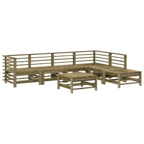 Havemøbler - EKSKLUSIVT HUS - 7 dele - Imprægneret fyrretræ - Lamel design - Modulerbar