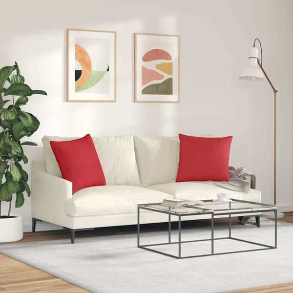 Soffkuddar - EXKLUSIV HEM - 50 x 50 cm - Röd - Polyester - Dragkedja (set om 2) Röd