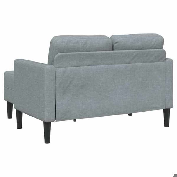 Maison Exclusive - Soffa 2 platser med L-formad divan i ljusgrått 125 cm tyg