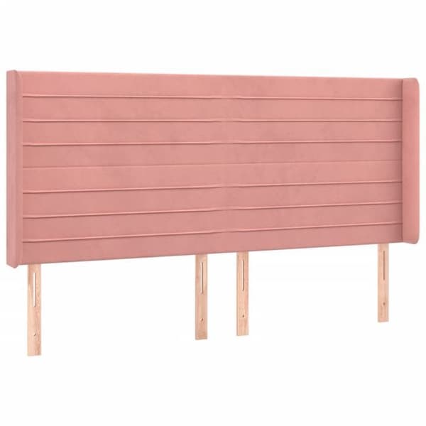 Maison Exclusive - LED Hovedgærde i Rosa 183x16x118/128 cm Velour Ros