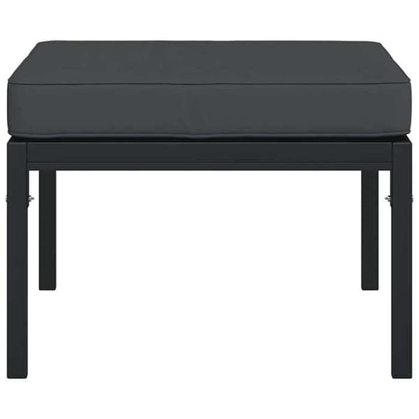 Havestol - EKSKLUSIV HUS - 60×60×35 cm (sæt af 2) - Malet stål - Polstret pude - Modulær Grå