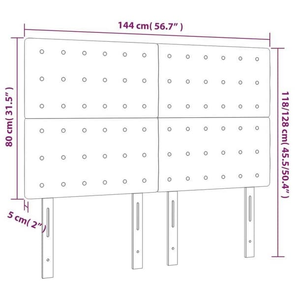 Maison Exclusive - LED-päätymustalla 144x5x118/128 cm sametti Svart