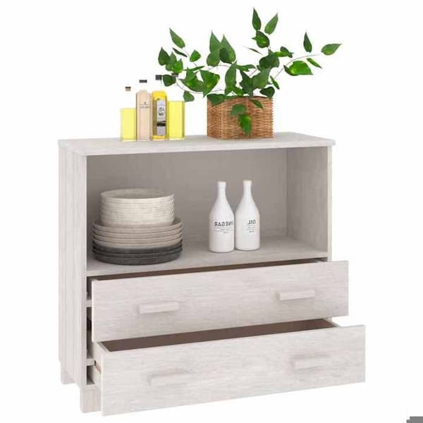 Maison Exclusive - Buffé HAMAR Vit 85x35x80 cm Massivt furu Vit