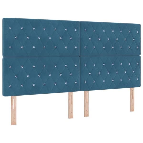 Maison Exclusive - LED-hovedgærde med mørkeblå LED-strips 180 cm Velour