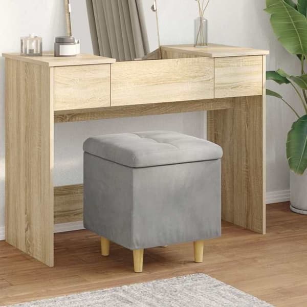 Maison Exclusive - Ottoman med förvaring Ljusgrå 40 x 40 x 45 cm Sammet