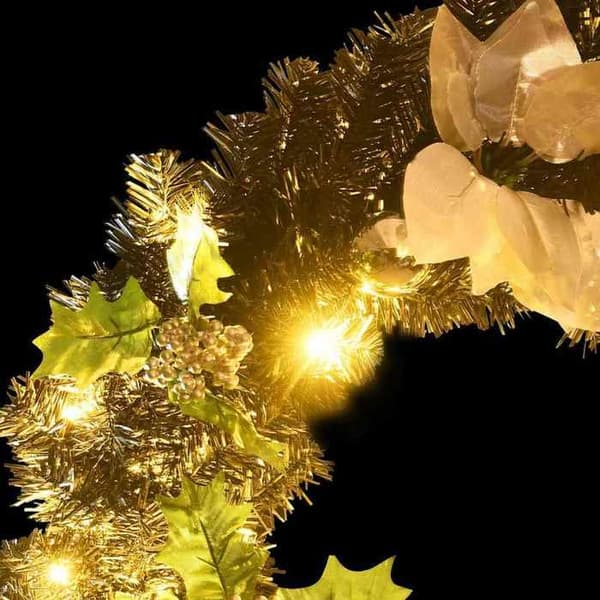 Julekrans - EKSKLUSIV HUS - 60 cm - Sort - PVC - LED USB Svart