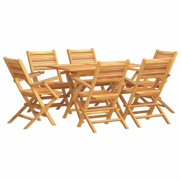 Maison Exclusive - Trädgårdsset 7 delar i massivt teakträ