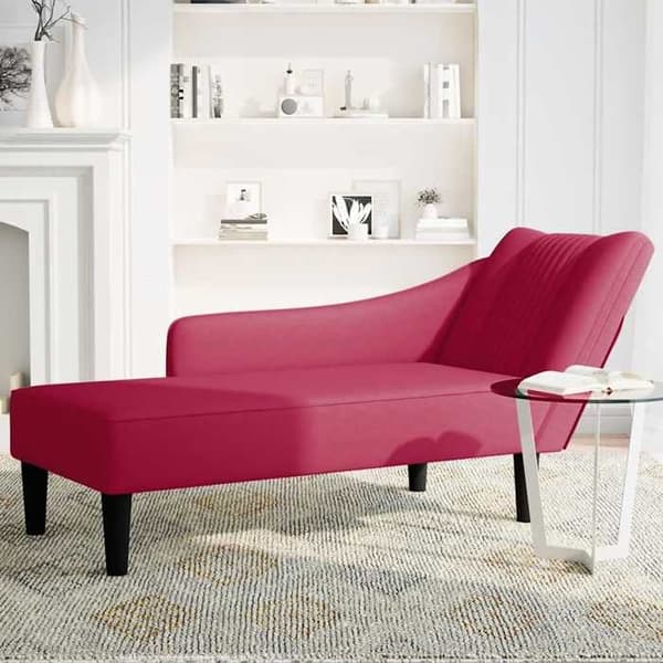 Maison Exclusive - Lang stol med højre armlæn i bordeaux velour
