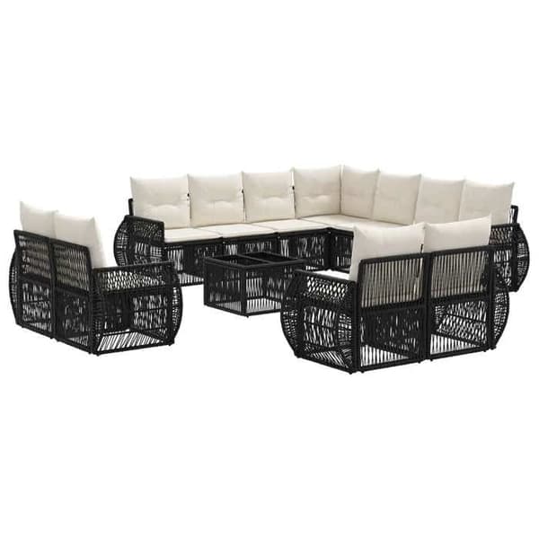 Maison Exclusive - 12 stk. have-sofa sæt i sort og creme hvid