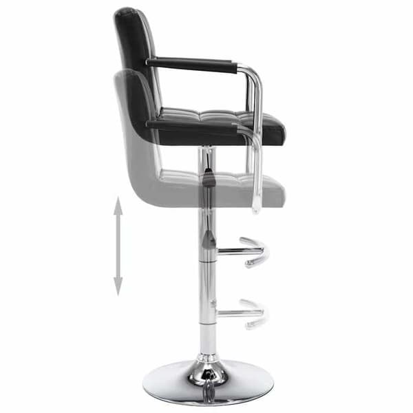 Maison Exclusive - Barstolar set om 2 svart konstläder