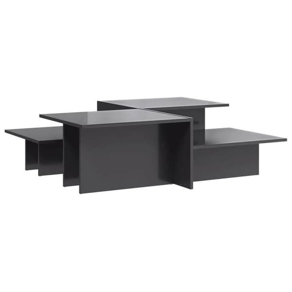 Maison Exclusive - 2 st soffbord grå glansig ingenjörsträ Glänsande grå