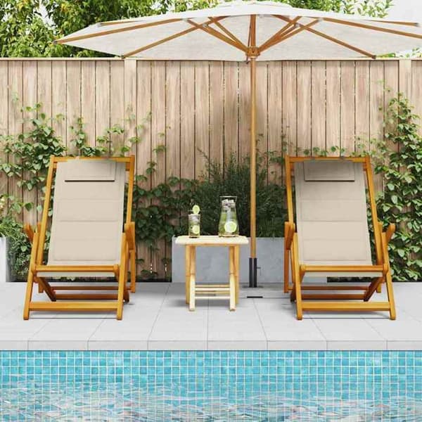 Maison Exclusive - Strandstol 2 stk Brun Massiv Akacietræ brun