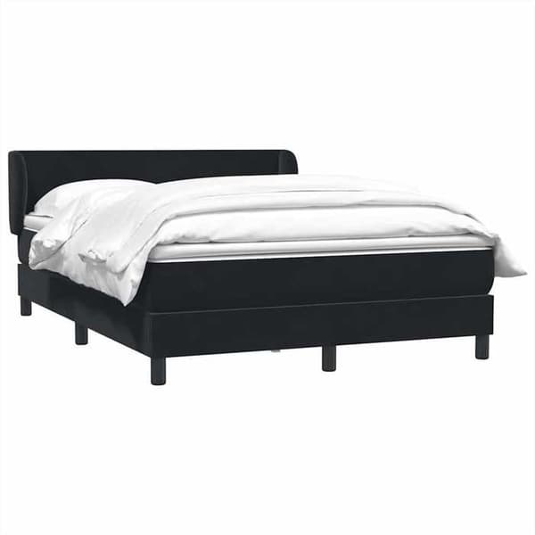Maison Exclusive - Sängyn lattiapuut, musta patja 160x210 cm sametti
