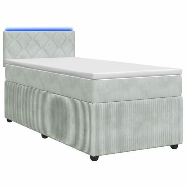 Maison Exclusive - Sängbox med madrass Ljusgrå 100 x 200 cm Sammet