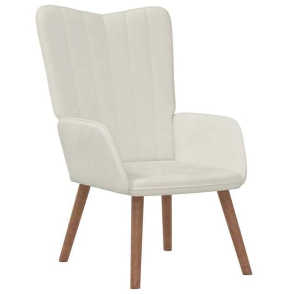 Maison Exclusive - Hvid creme Velour afslapningsstol
