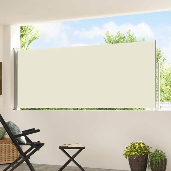 Maison Exclusive - Utdragbart sidotak för patio 117x514 cm Kräm