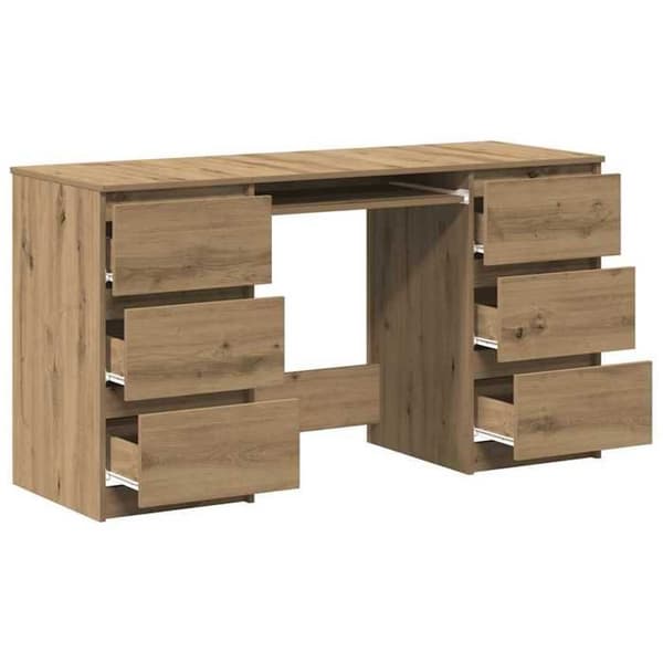 Maison Exclusive - Håndlavet egetræskontor 140x50x77 cm ingeniørtræ