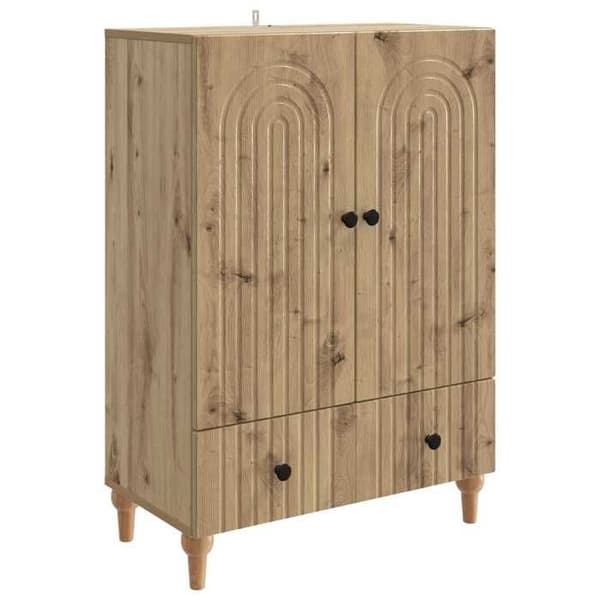 Maison Exclusive - Buffet i håndlavet egetræ 66 x 34,5 x 95 cm Ingeniørtræ