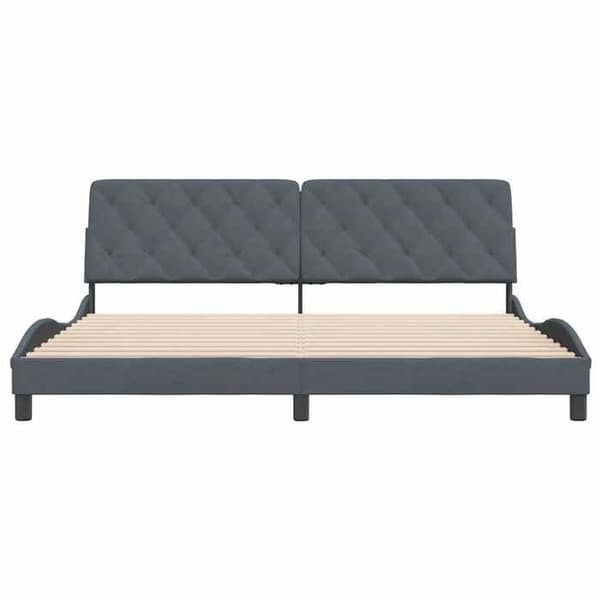 Maison Exclusive - Sängram utan madrass mörkgrå 200x200 cm sammet