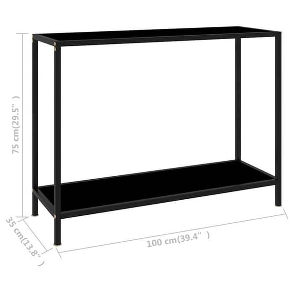 Maison Exclusive - Konsolbord Sort 100x35x75 cm Tempereret glas