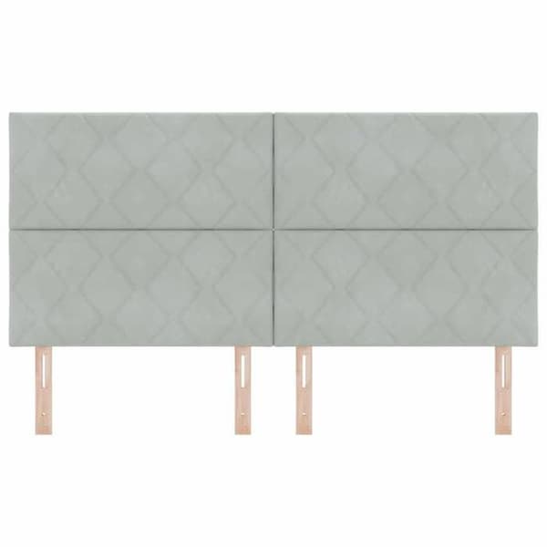 Maison Exclusive - LED-päätyharso Vaaleanharmaa 180 cm Sametti Ljusgrått