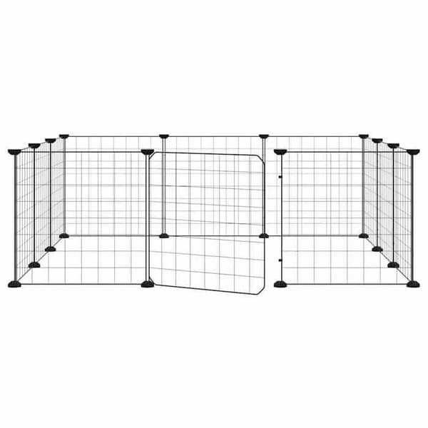 Maison Exclusive - Bur til dyr 12 paneler med sort dør 105x105x35 cm