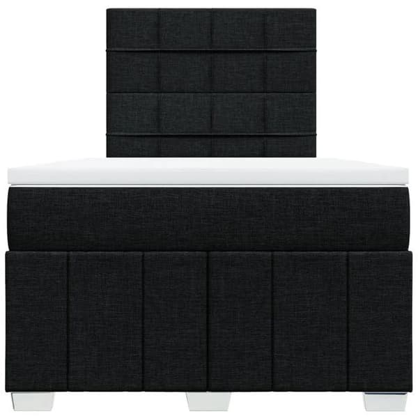 Maison Exclusive - Seng med lameller og madras Sort 120x200 cm Stof