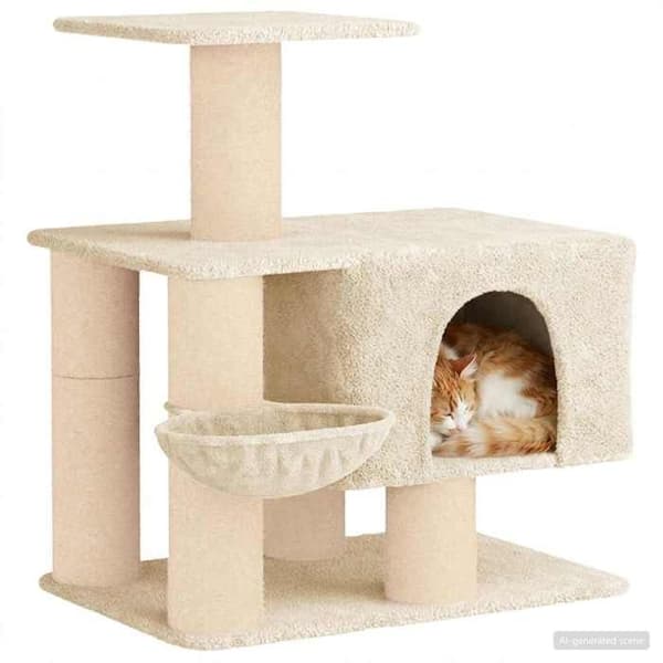 Maison Exclusive - Kattekradsetræ med sisal kløepæle Creme 96 cm