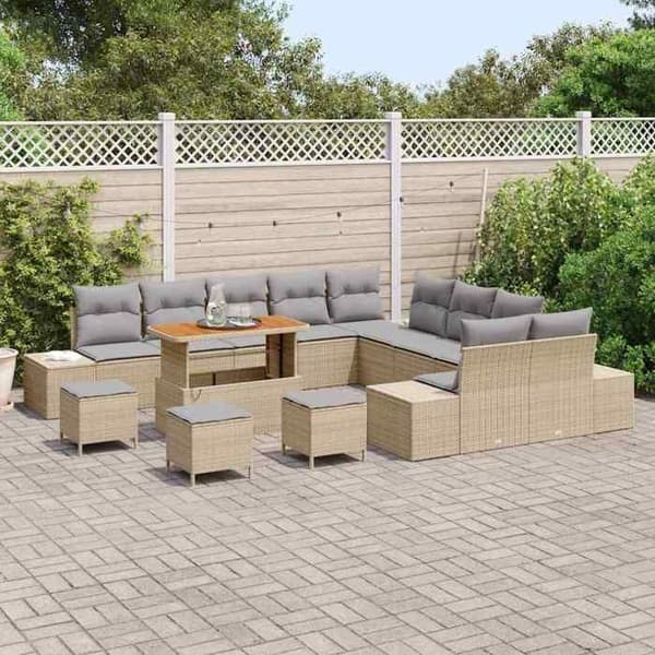 Maison Exclusive - 14-delars trädgårdsoff-set 13-sits