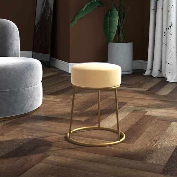 Maison Exclusive - Rund taburet Abrikos Velour