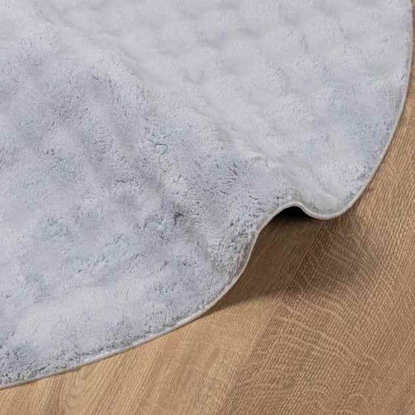 Tæppe - MAISON EXCLUSIVE - SIROLO - Rund Ø200 cm - Polyester - Skridsikker Grå