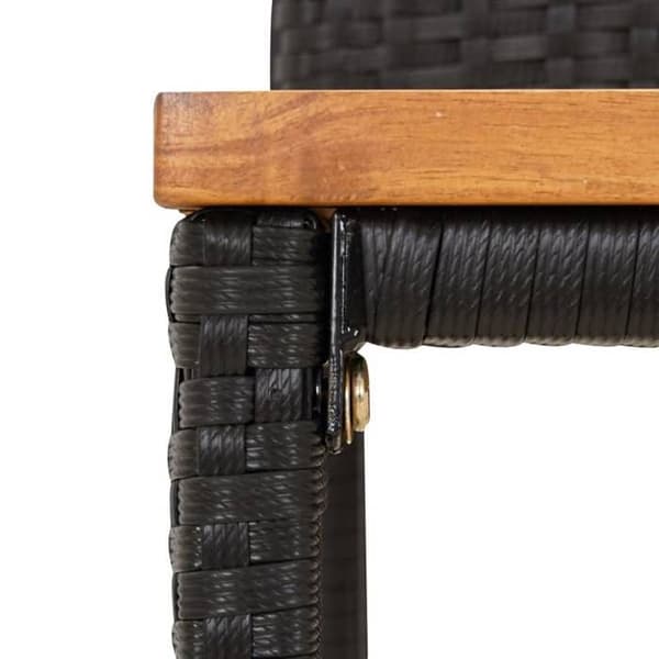 Havemøbel sæt - Maison Exclusive - 7 stk - poly rattan sort - sæder i akacietræ