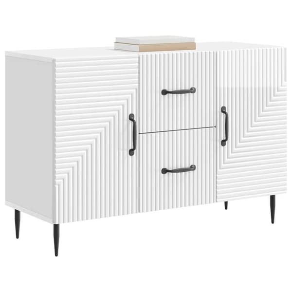 Maison Exclusive - Hvid glans buffet 89 x 34,5 x 60 cm Ingeniørtræ