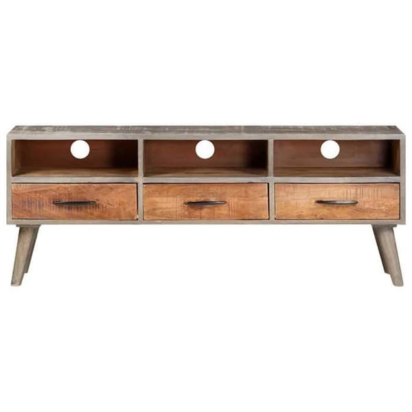 Maison Exclusive - TV-møbel Grå 130x35x51 cm Massivt mangotræ rå Grå