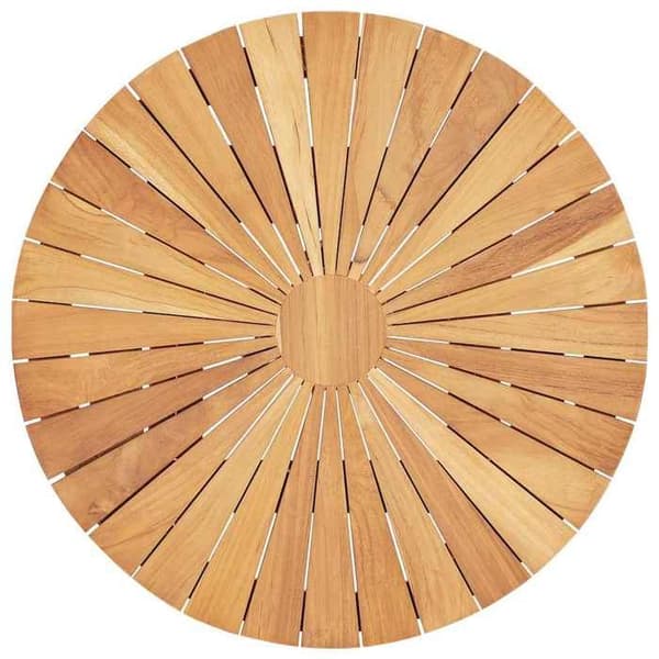Fällbart trädgårdsbord - EXKLUSIV HEM - Ø 60 cm - Massivt teakträ - Fällbart - Väderbeständigt