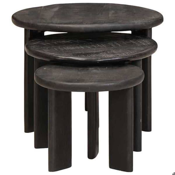 Sofaborde i stabelbare sæt - MAISON EXCLUSIVE - Model 3 stk Ø54 x H40 cm - Hvid - Stabelbare - Rund form